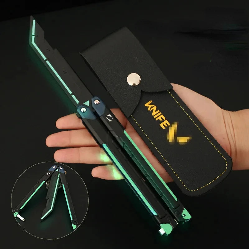 Butterfly Knife Valorant Peripheral Metal Model 1pc 9.8Inch Fearless Contract Practice Props Large RGX Luminous Graphics