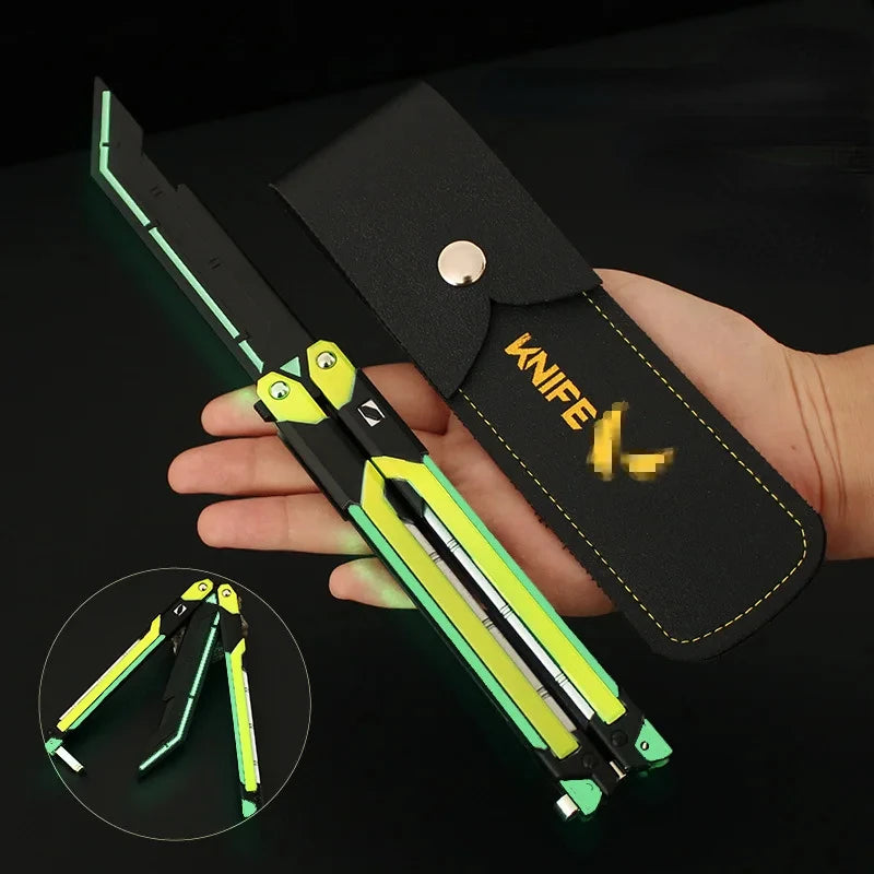 Butterfly Knife Valorant Peripheral Metal Model 1pc 9.8Inch Fearless Contract Practice Props Large RGX Luminous Graphics