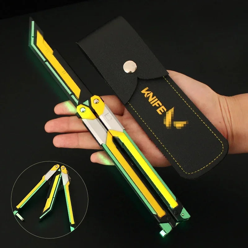 Butterfly Knife Valorant Peripheral Metal Model 1pc 9.8Inch Fearless Contract Practice Props Large RGX Luminous Graphics