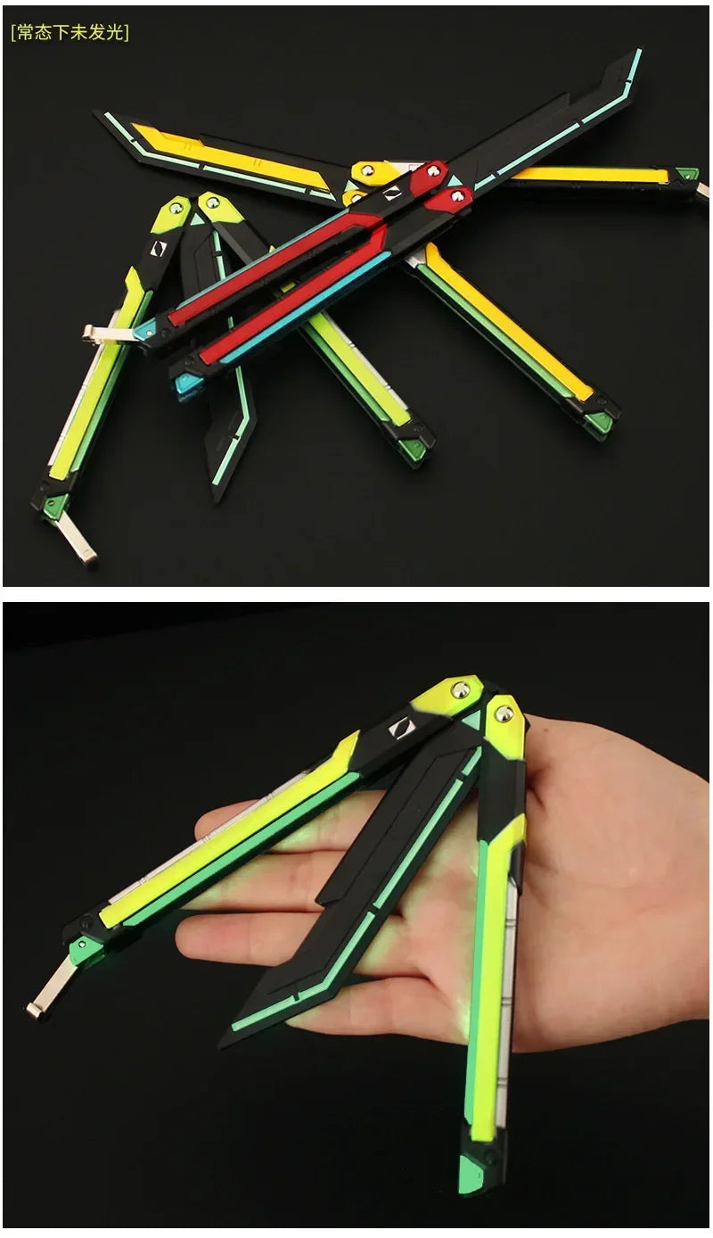 Butterfly Knife Valorant Peripheral Metal Model 1pc 9.8Inch Fearless Contract Practice Props Large RGX Luminous Graphics