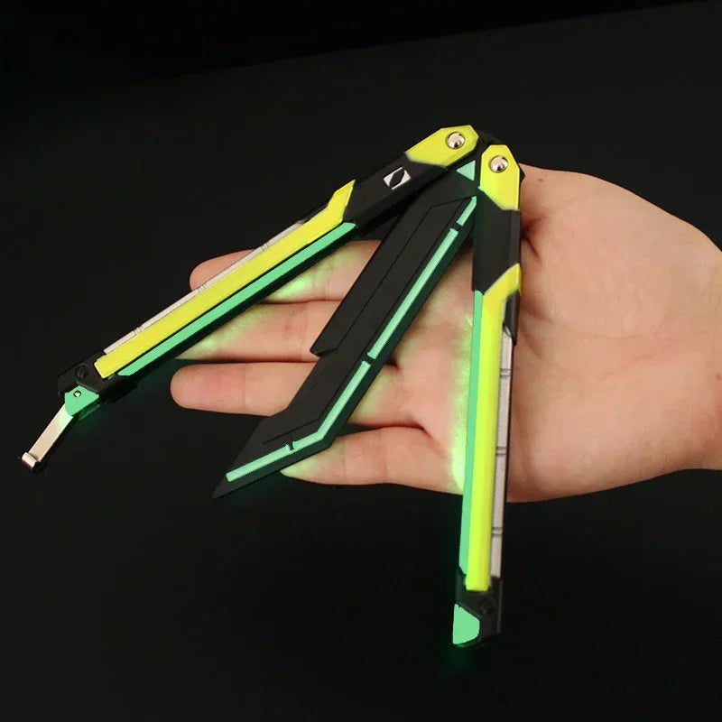 Butterfly Knife Valorant Peripheral Metal Model 1pc 9.8Inch Fearless Contract Practice Props Large RGX Luminous Graphics