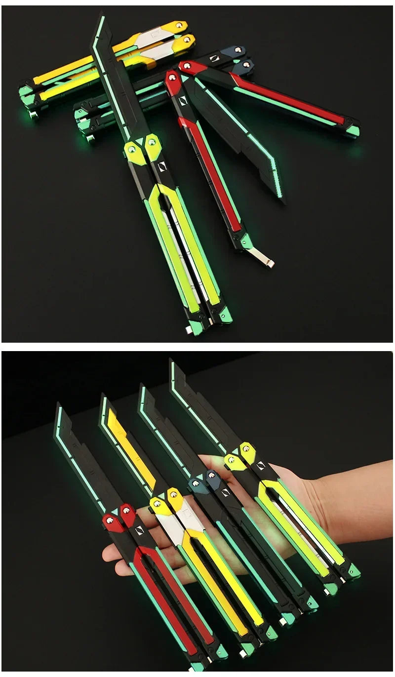 Butterfly Knife Valorant Peripheral Metal Model 1pc 9.8Inch Fearless Contract Practice Props Large RGX Luminous Graphics