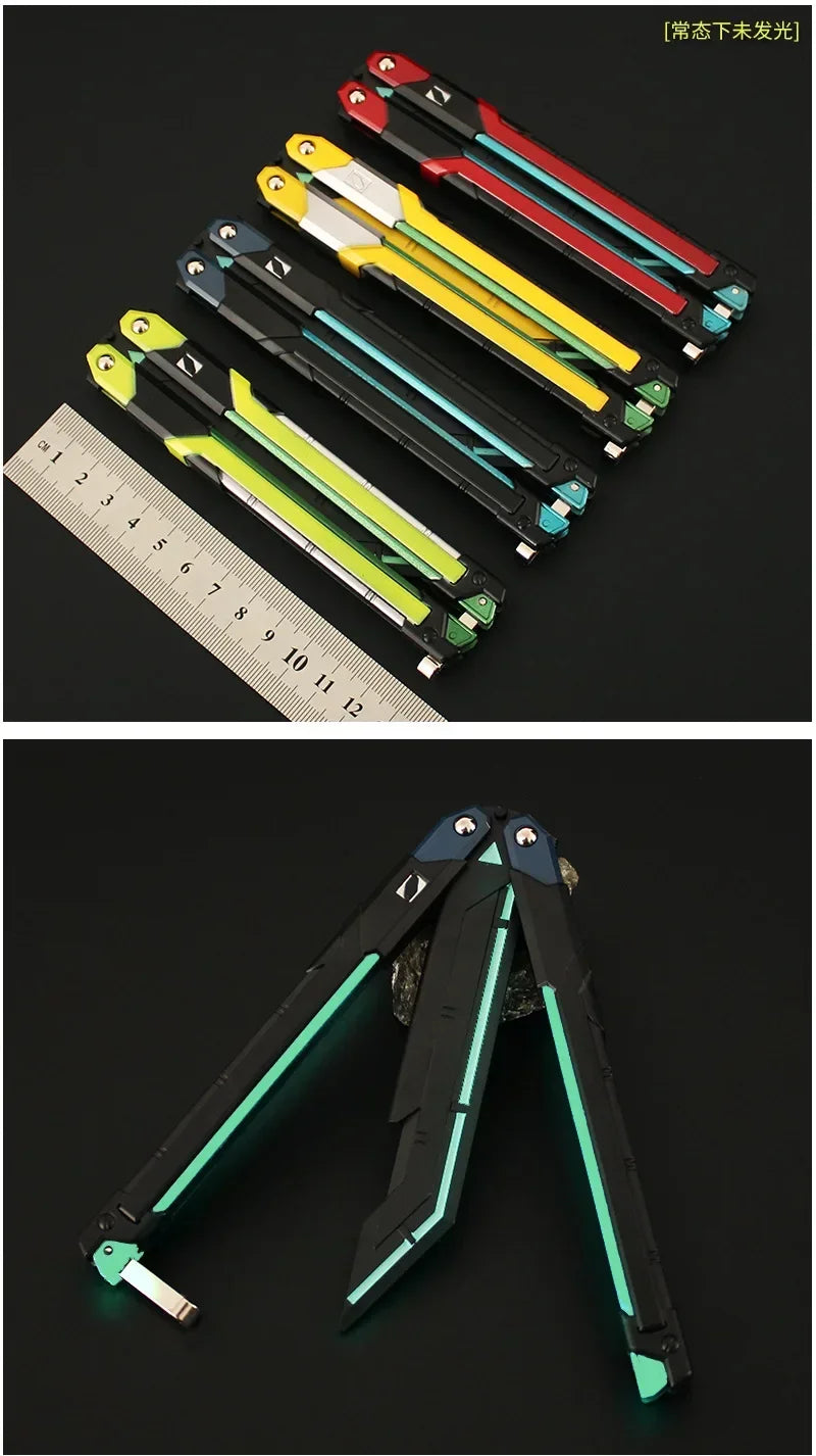Butterfly Knife Valorant Peripheral Metal Model 1pc 9.8Inch Fearless Contract Practice Props Large RGX Luminous Graphics