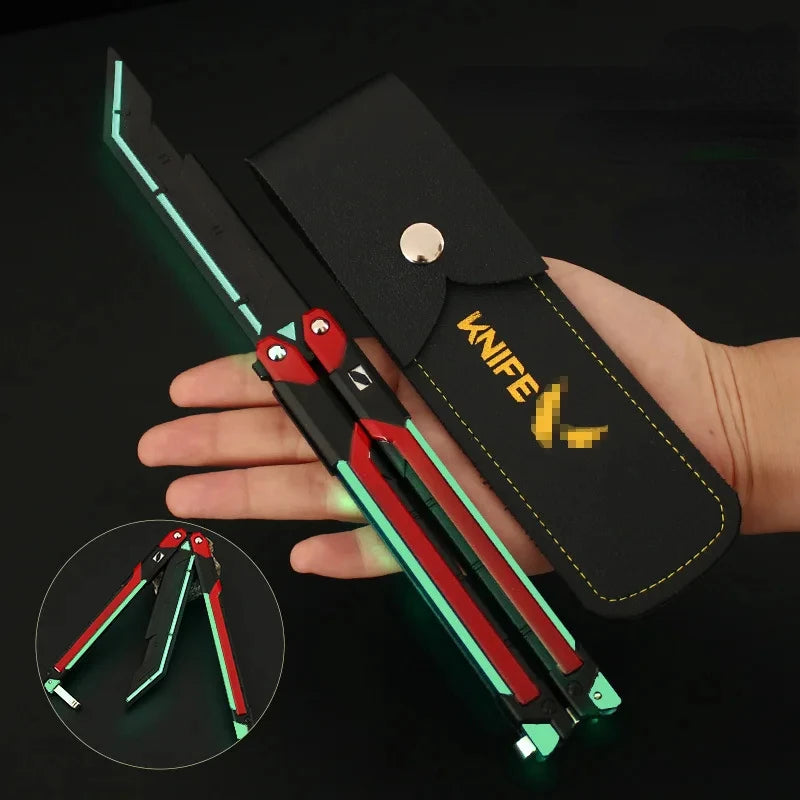 Butterfly Knife Valorant Peripheral Metal Model 1pc 9.8Inch Fearless Contract Practice Props Large RGX Luminous Graphics