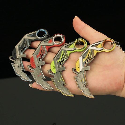 9cm Valorant Keychain RGX 11z Pro Karambit Game Peripheral Metal Melee Agents Weapon Model Desktop Ornament Crafts Gifts Toys